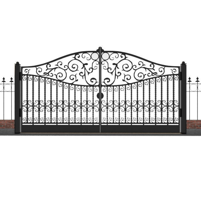 Gate and fence 3D model_2
