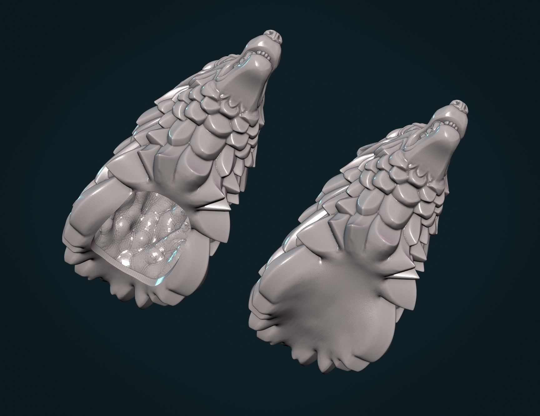 Wolf Head X 3D print model_12