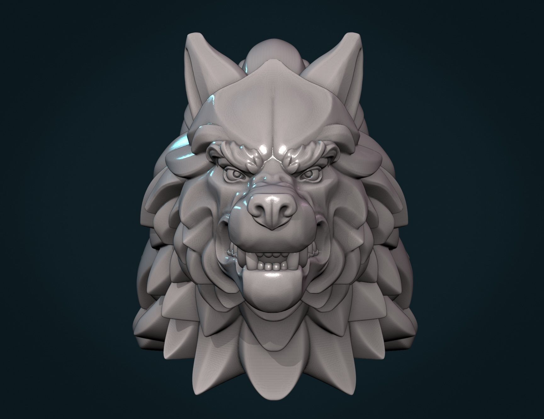 Wolf Head X 3D print model_9