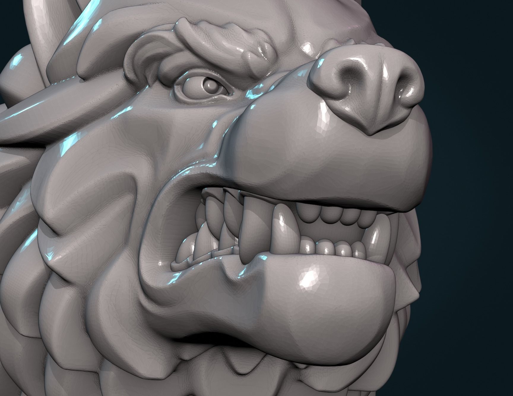 Wolf Head X 3D print model_10