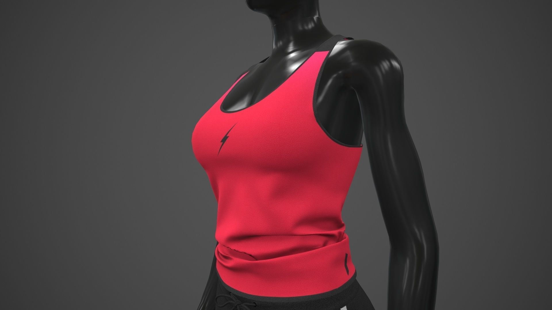 Female Sportswear gym clothing PBR Low-poly 3D model_29