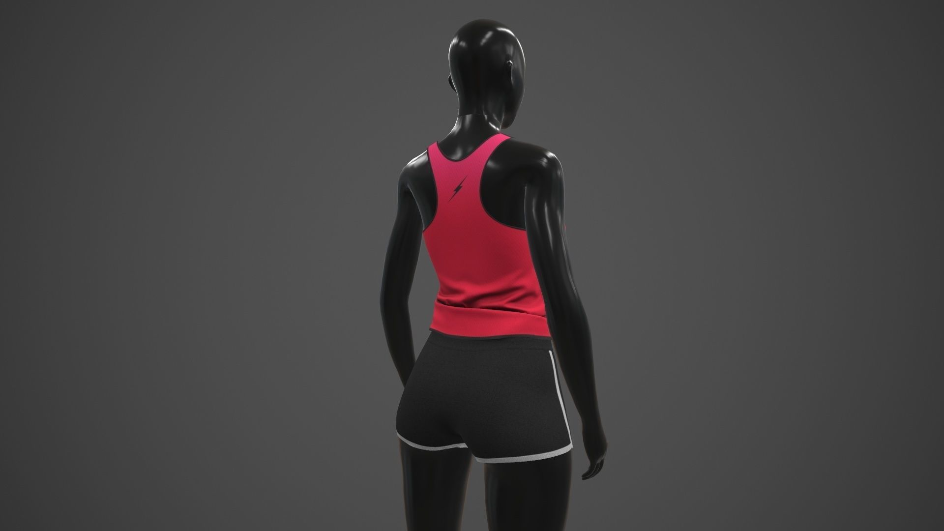 Female Sportswear gym clothing PBR Low-poly 3D model_10