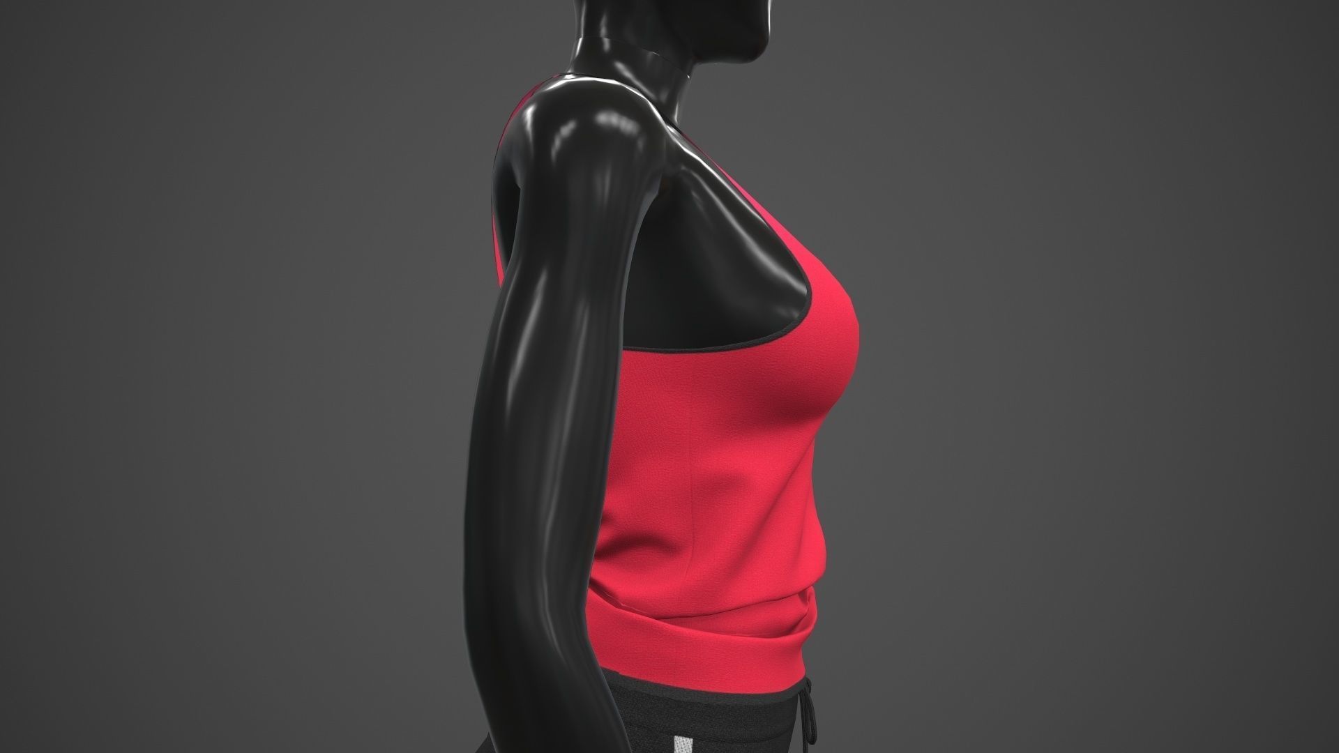Female Sportswear gym clothing PBR Low-poly 3D model_30