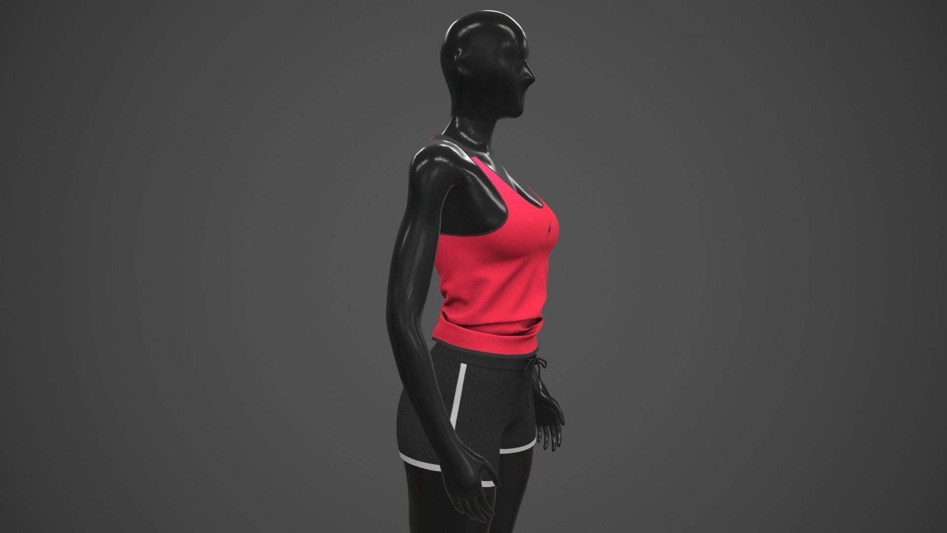 Female Sportswear gym clothing PBR Low-poly 3D model_8