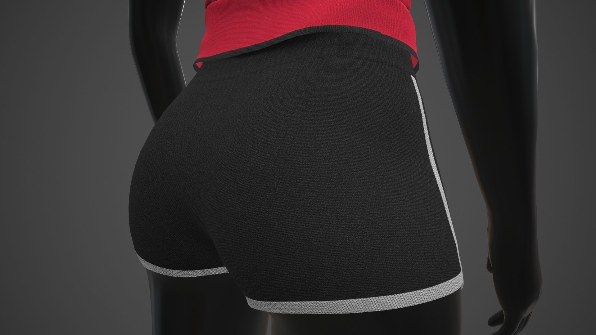 Female Sportswear gym clothing PBR Low-poly 3D model_19