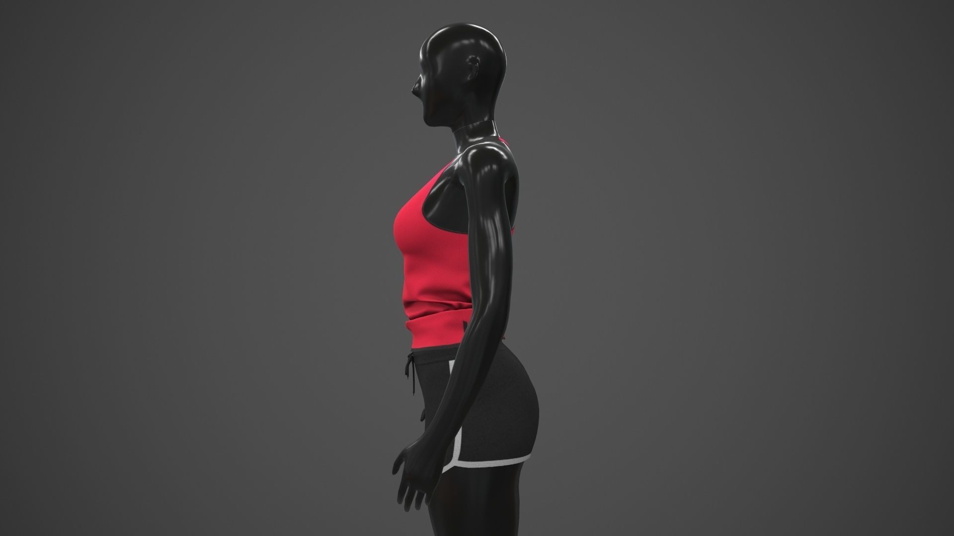 Female Sportswear gym clothing PBR Low-poly 3D model_14