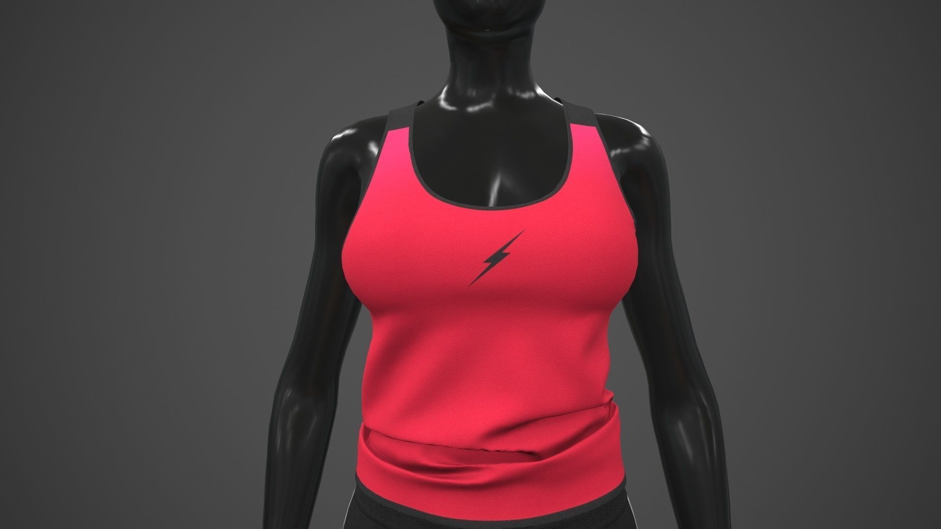 Female Sportswear gym clothing PBR Low-poly 3D model_28