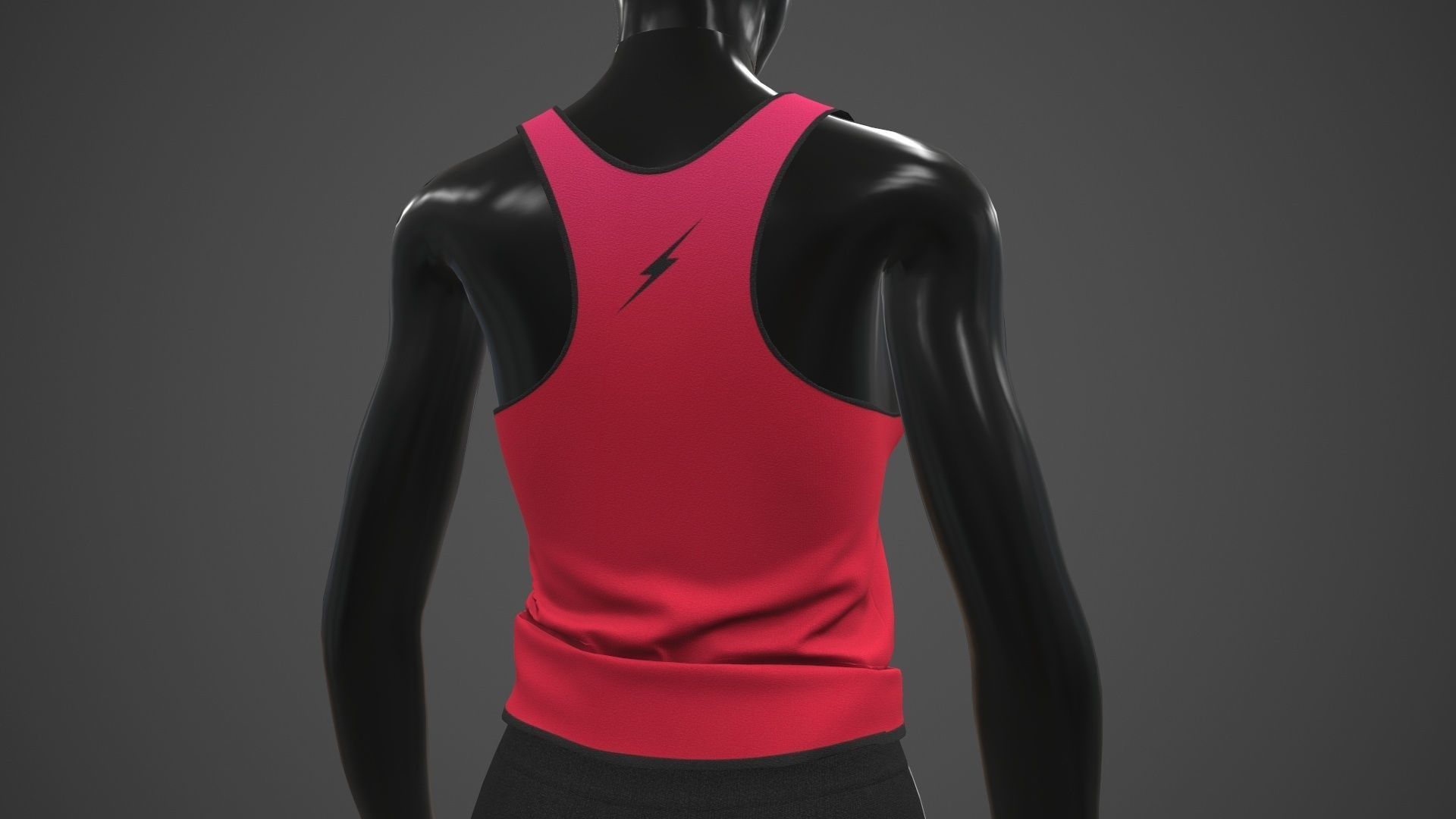 Female Sportswear gym clothing PBR Low-poly 3D model_27