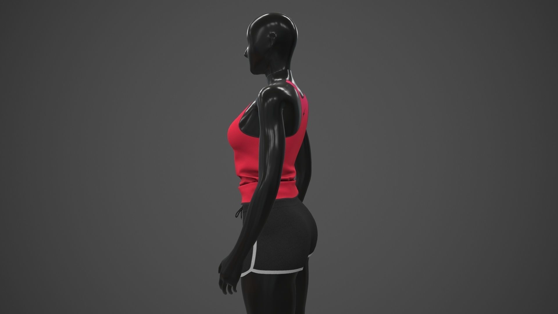 Female Sportswear gym clothing PBR Low-poly 3D model_13