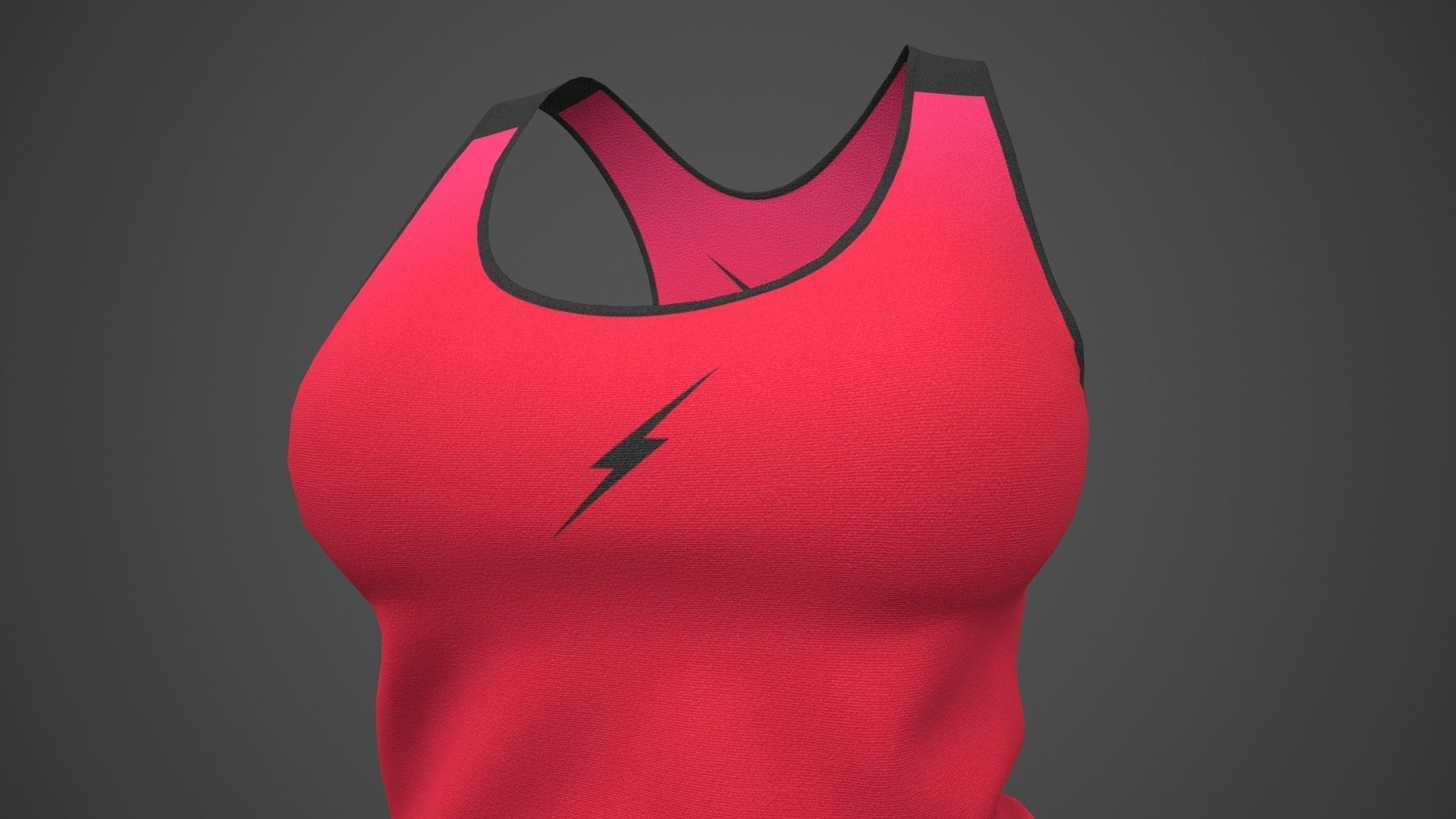 Female Sportswear gym clothing PBR Low-poly 3D model_39