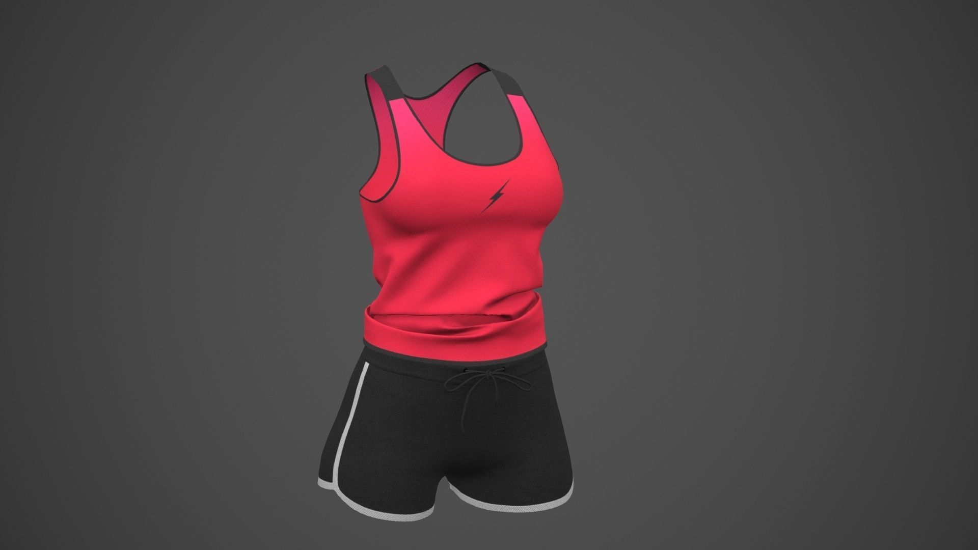 Female Sportswear gym clothing PBR Low-poly 3D model_3
