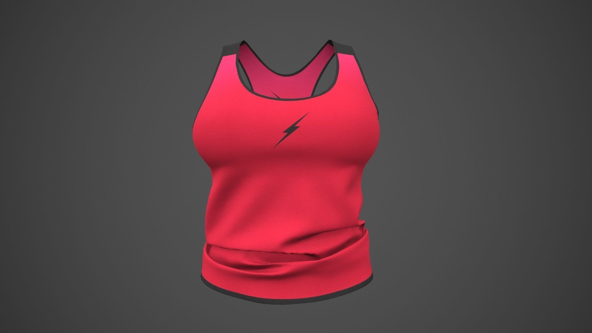 Female Sportswear gym clothing PBR Low-poly 3D model_31
