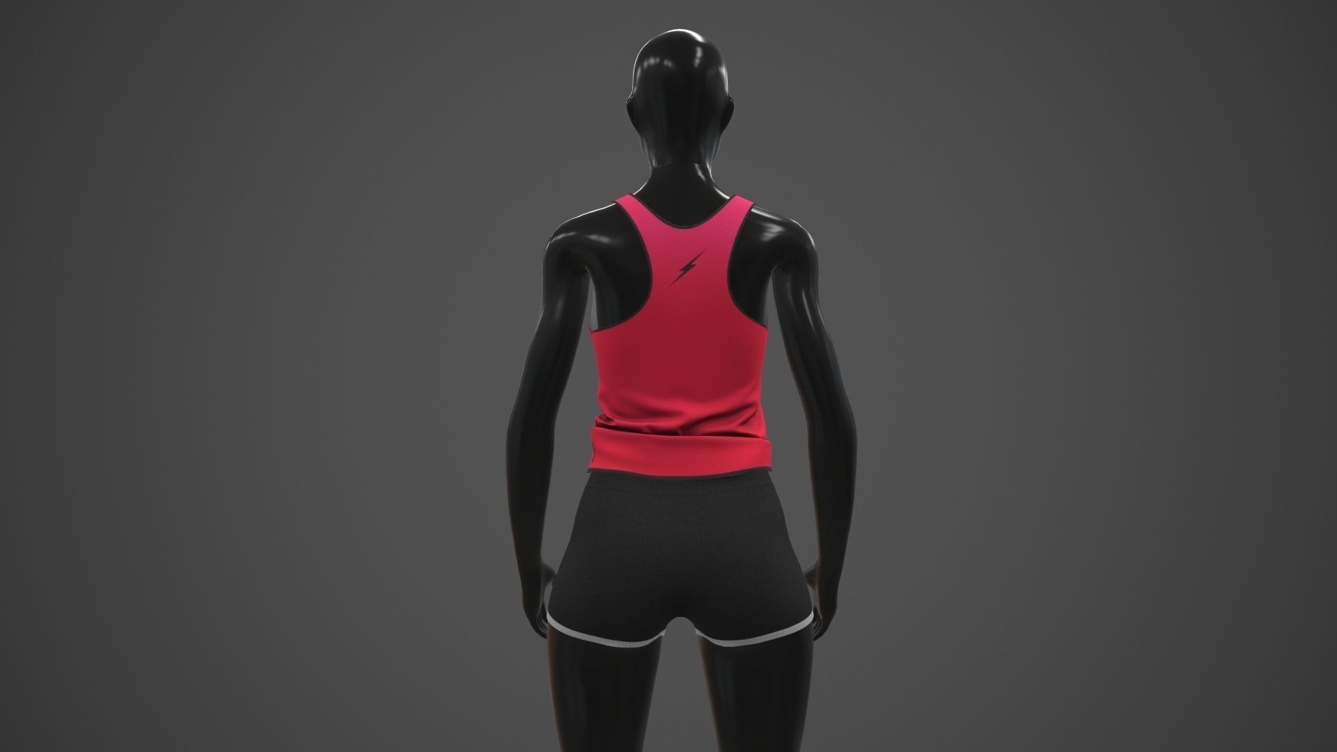 Female Sportswear gym clothing PBR Low-poly 3D model_11