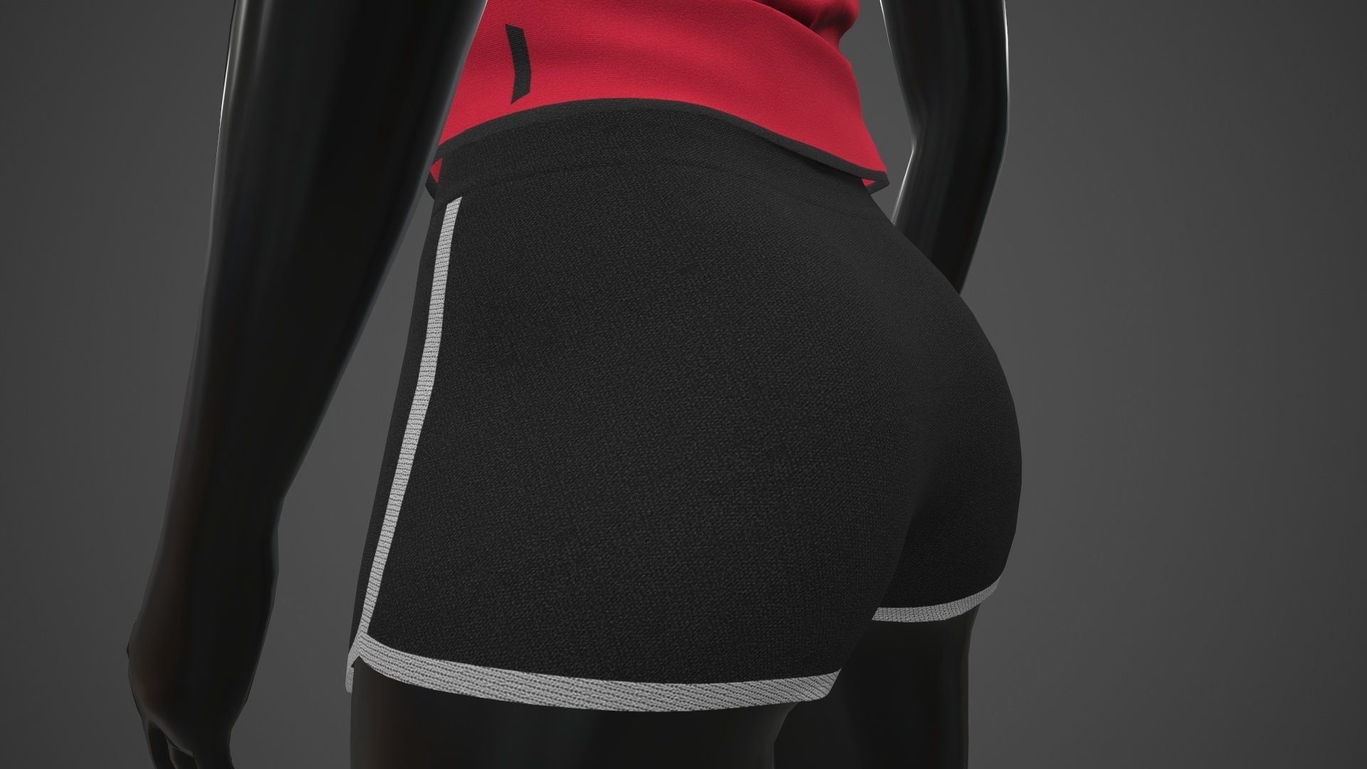 Female Sportswear gym clothing PBR Low-poly 3D model_17