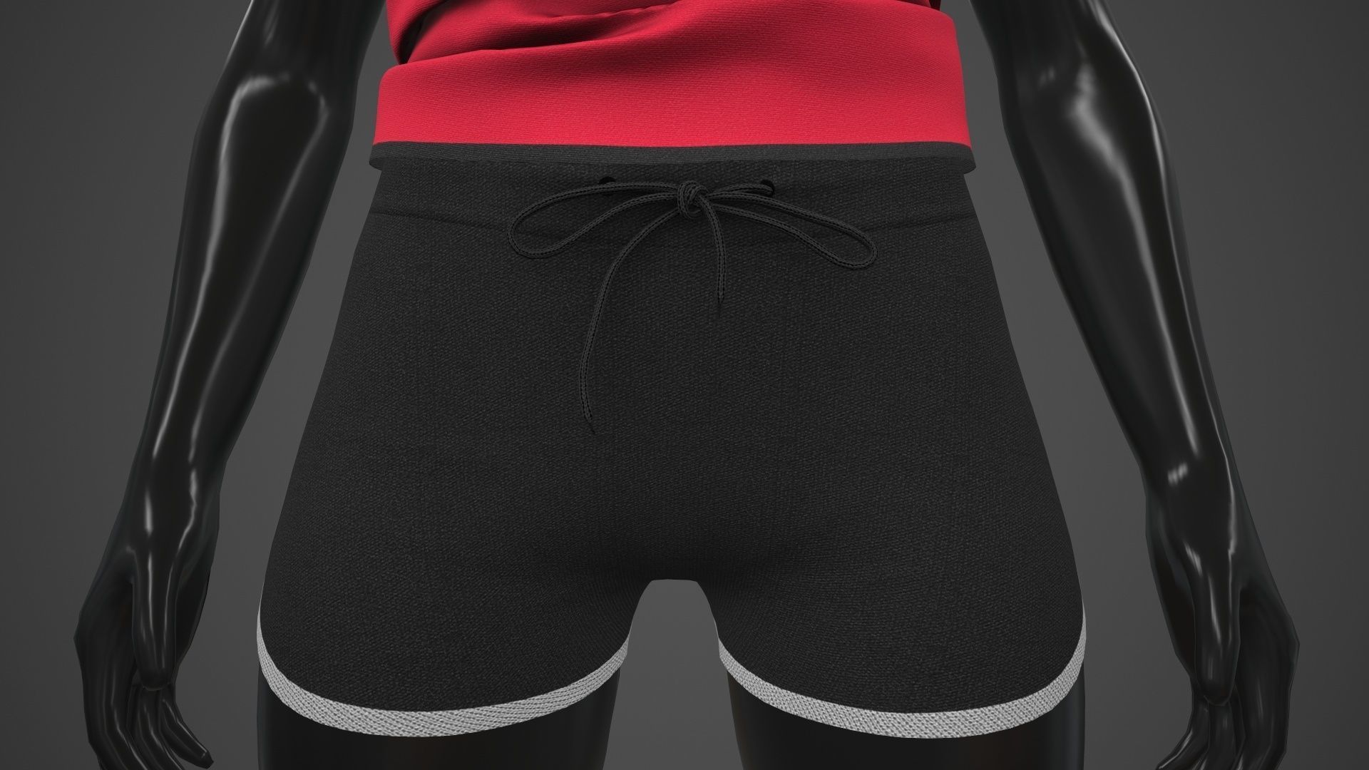 Female Sportswear gym clothing PBR Low-poly 3D model_15