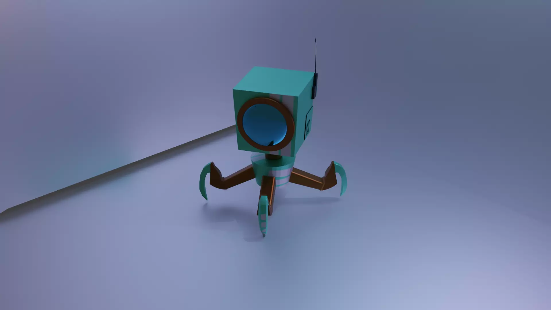 a cool claw robot Low-poly 3D model_0