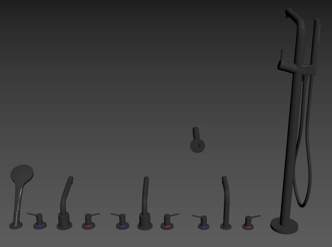 Bath Faucet Collection HANSGROHE Talis S set 2 3D model_3