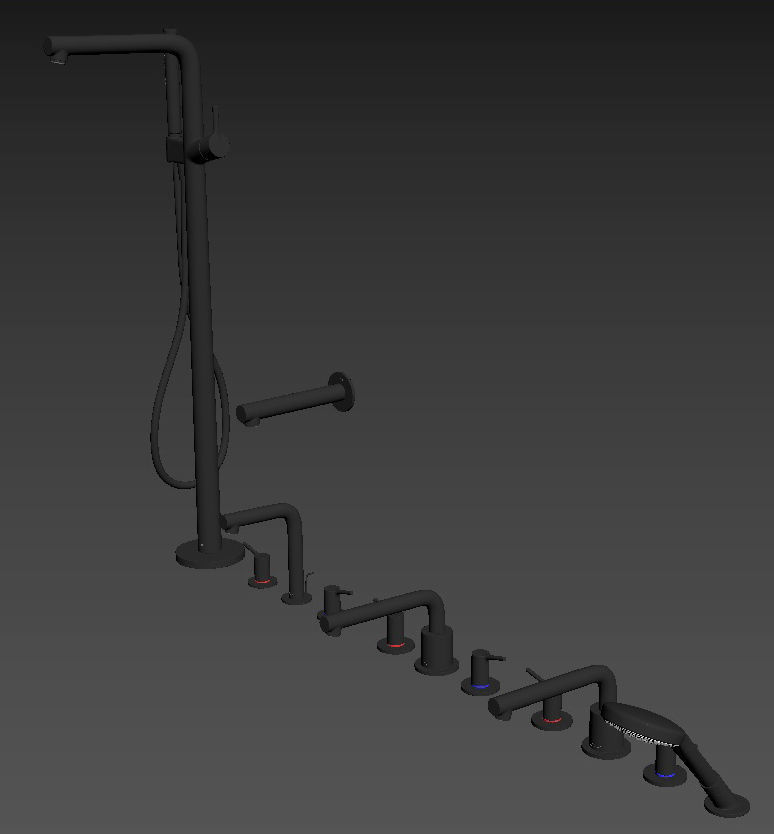 Bath Faucet Collection HANSGROHE Talis S set 2 3D model_4