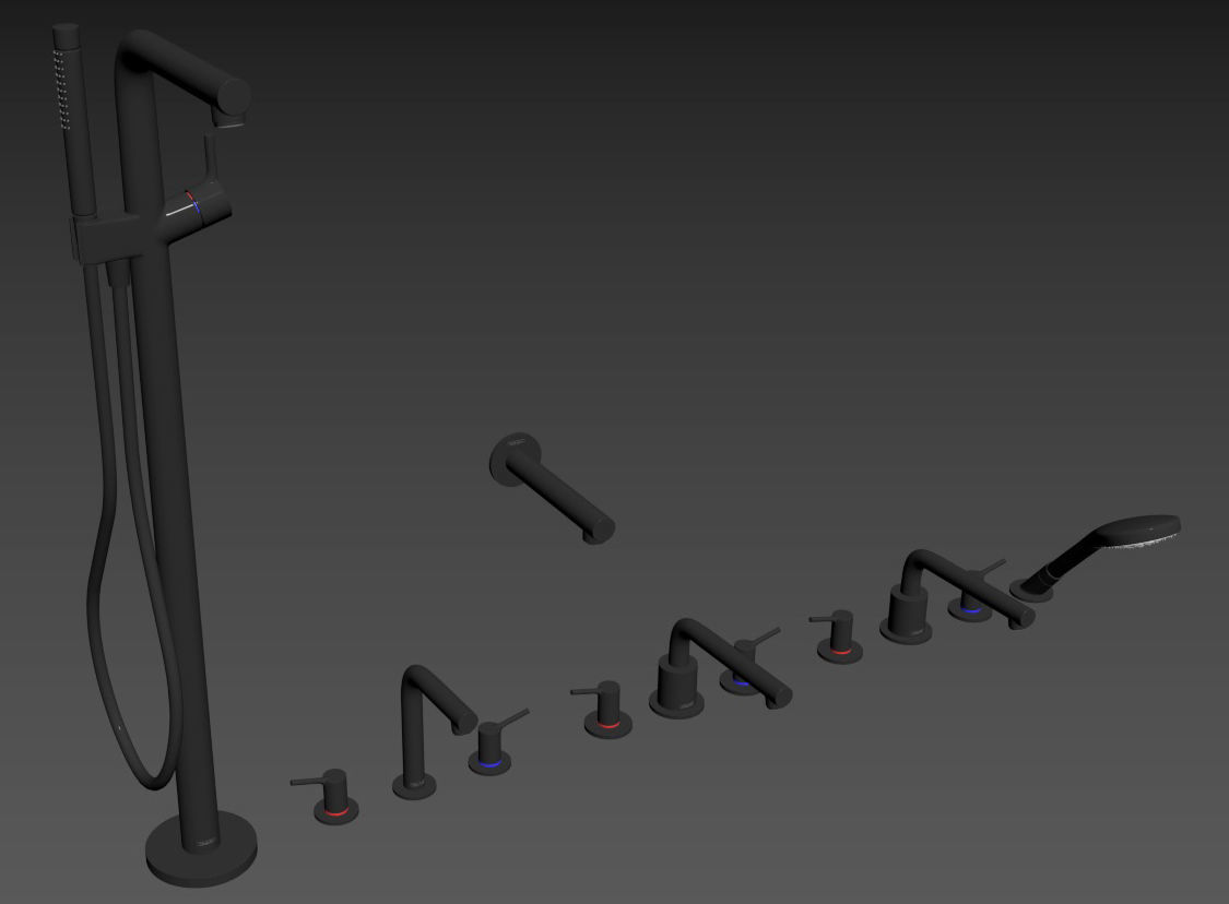 Bath Faucet Collection HANSGROHE Talis S set 2 3D model_1