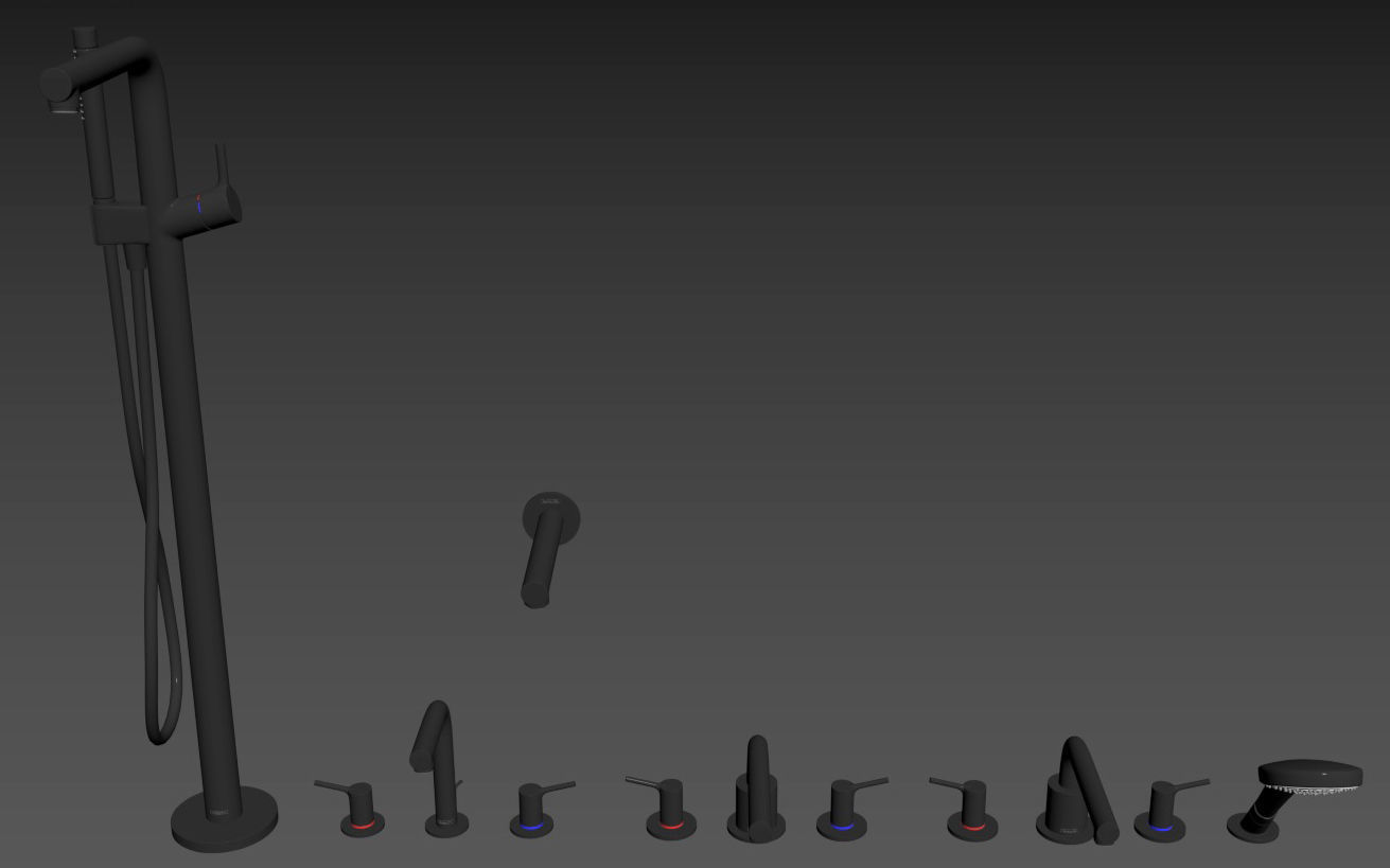 Bath Faucet Collection HANSGROHE Talis S set 2 3D model_2