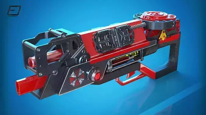 Cyberpunk SMG GUN Low-poly 3D model