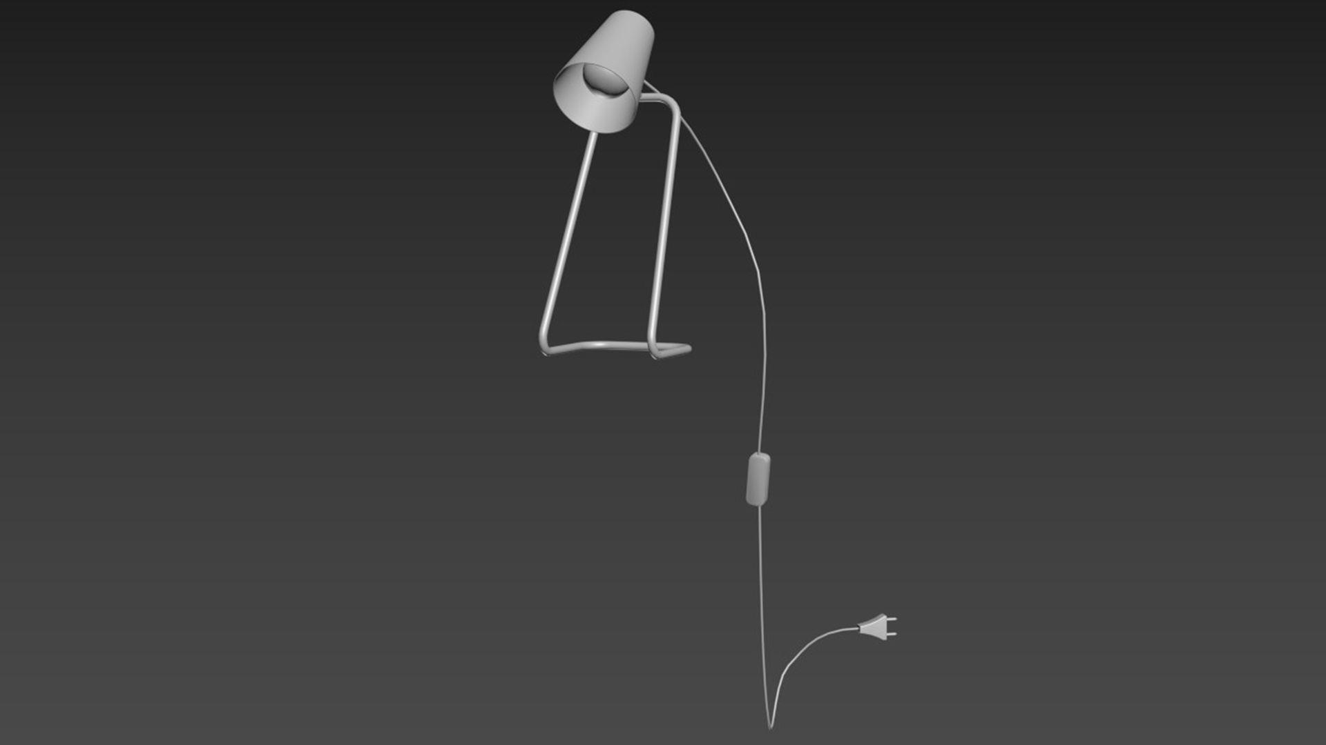 Black Table Lamp Industrial Free 3D model_4