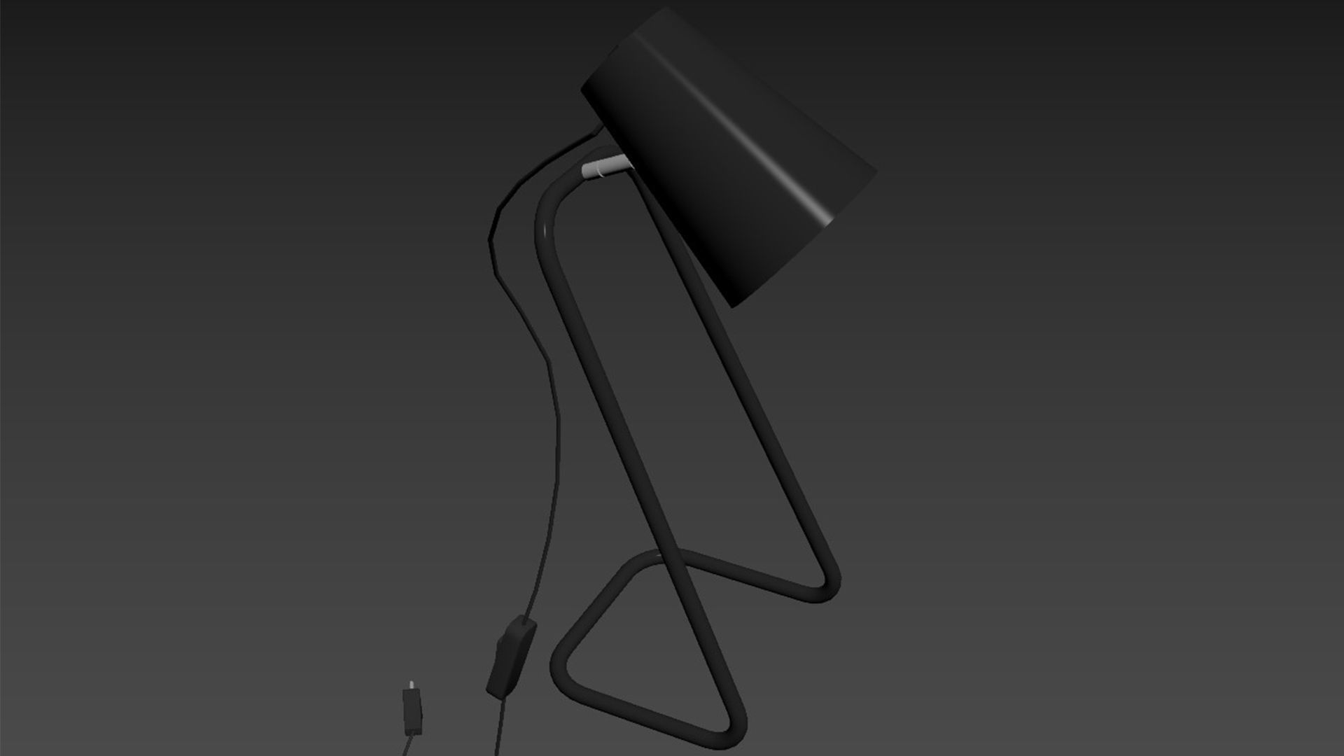 Black Table Lamp Industrial Free 3D model_2
