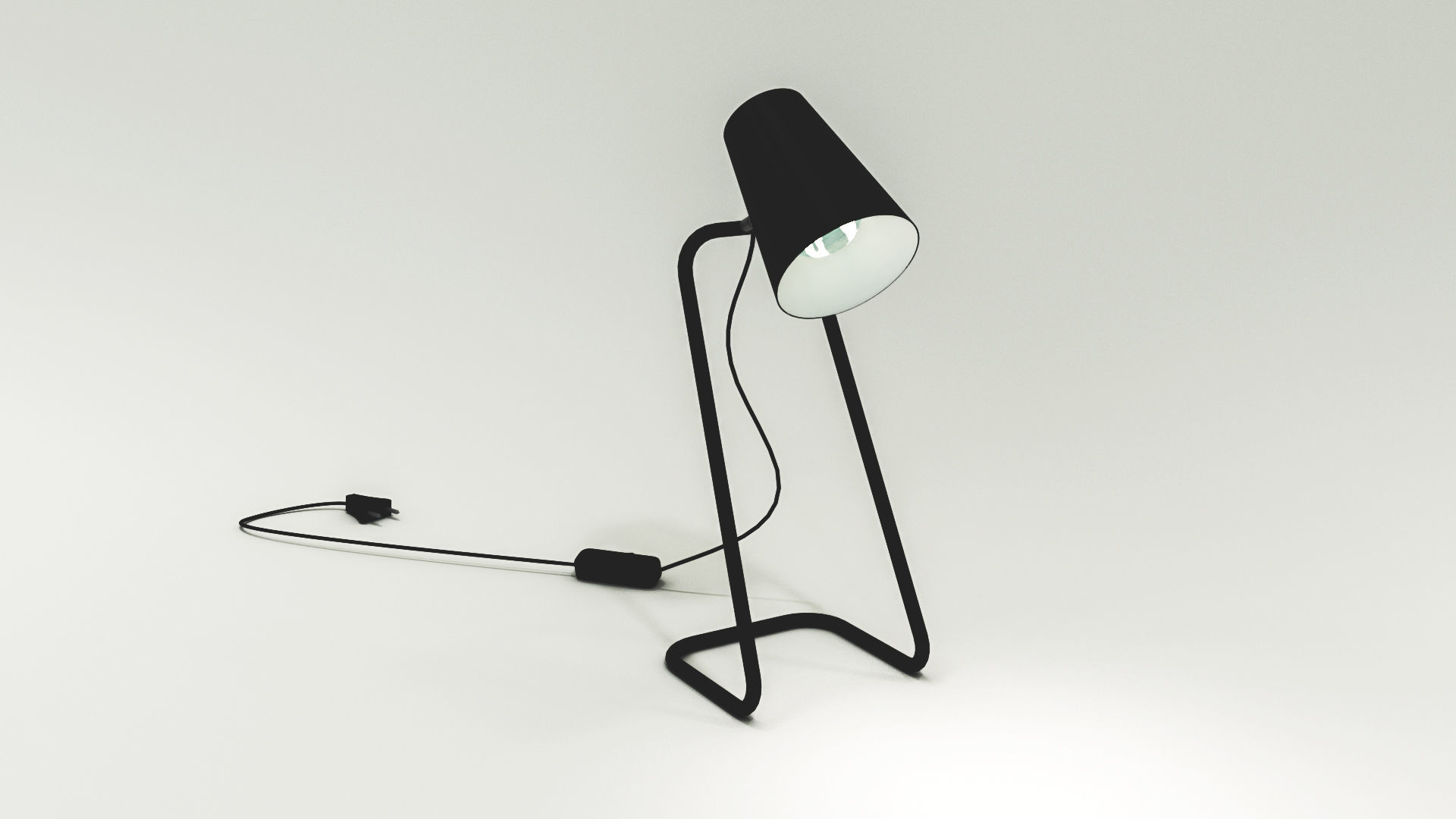 Black Table Lamp Industrial Free 3D model_1