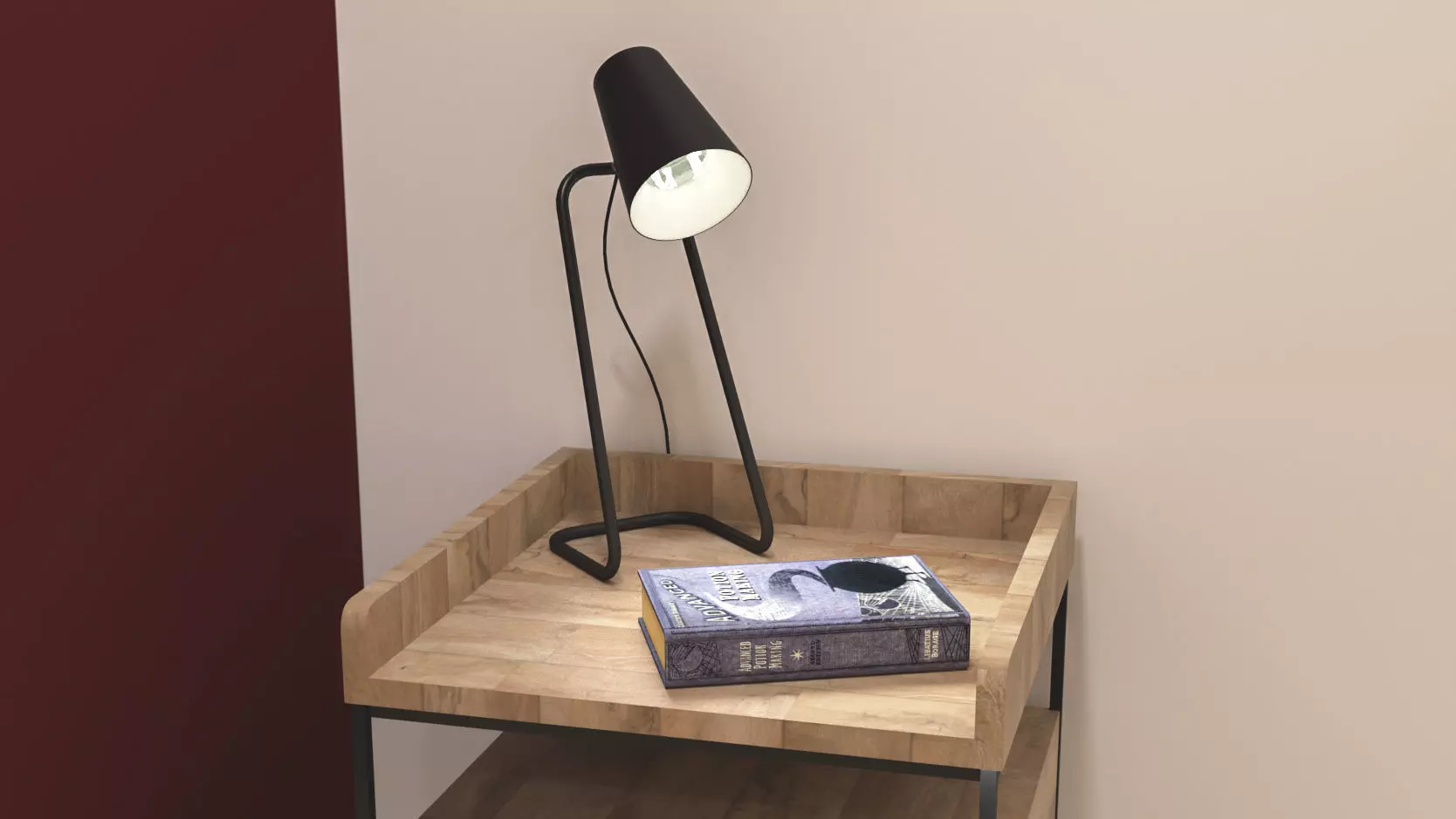 Black Table Lamp Industrial Free 3D model_0