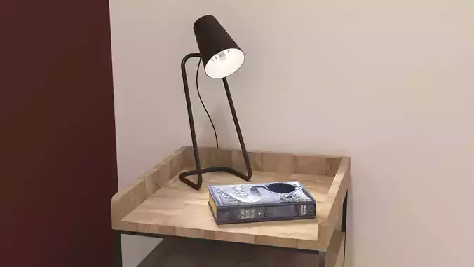 Black Table Lamp Industrial Free 3D model