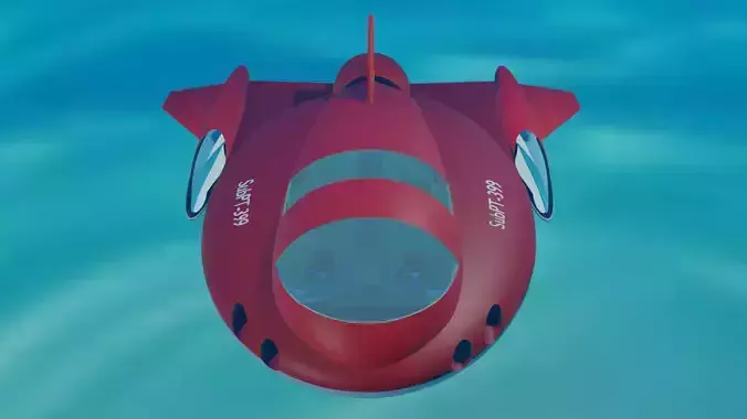 Hydro-Jet spaceship floating in ocean Free 3D model