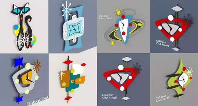 Childroom 3D wall clock 3D model