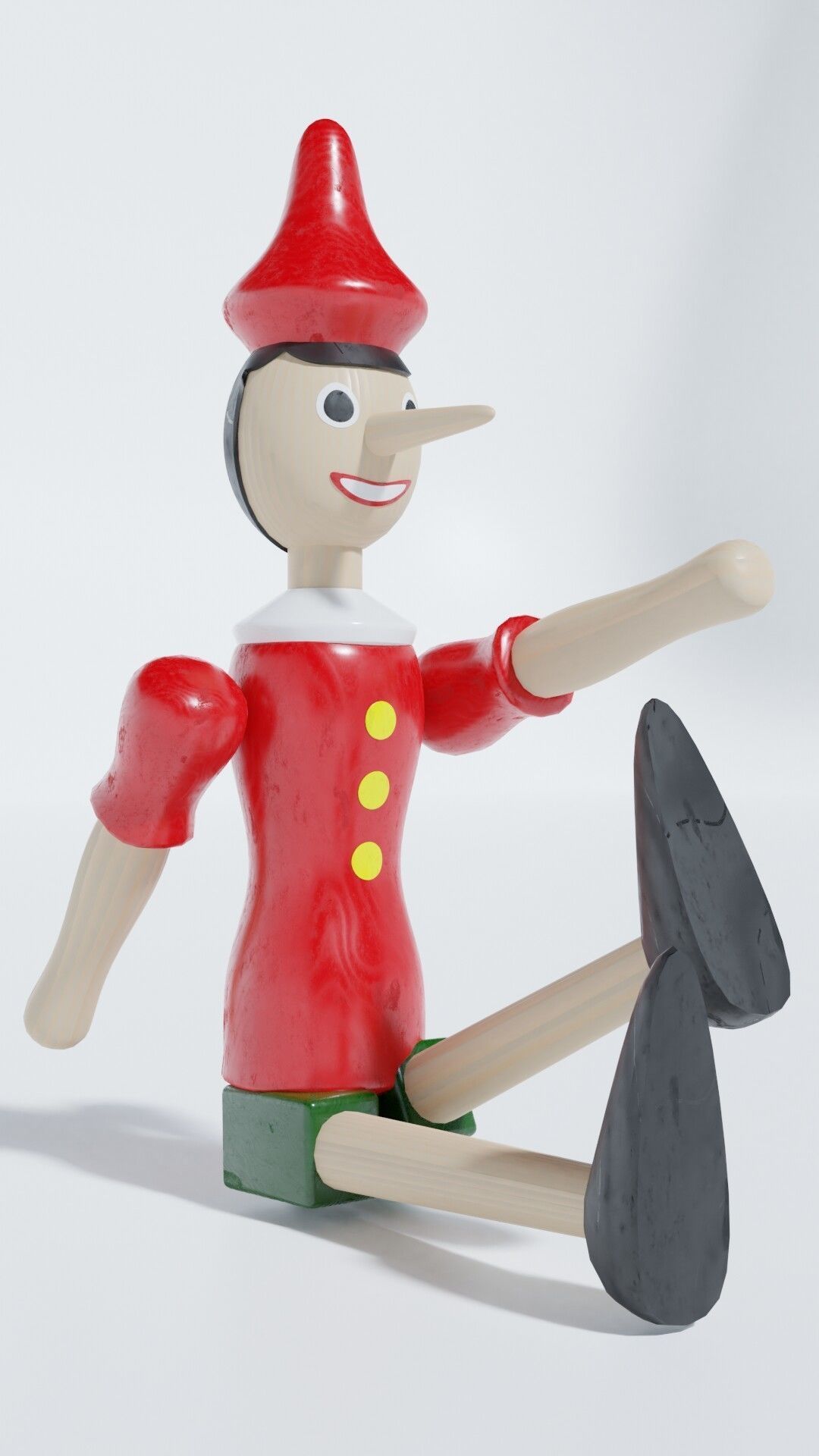 Pinocchio wooden elf 3D model_4