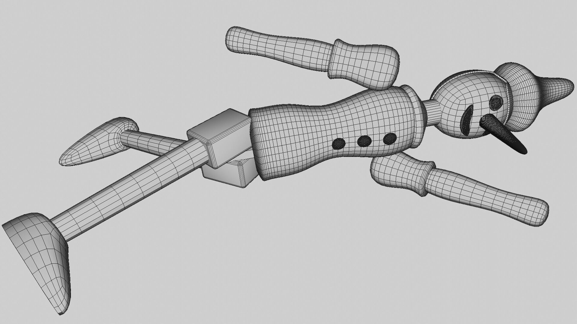 Pinocchio wooden elf 3D model_10