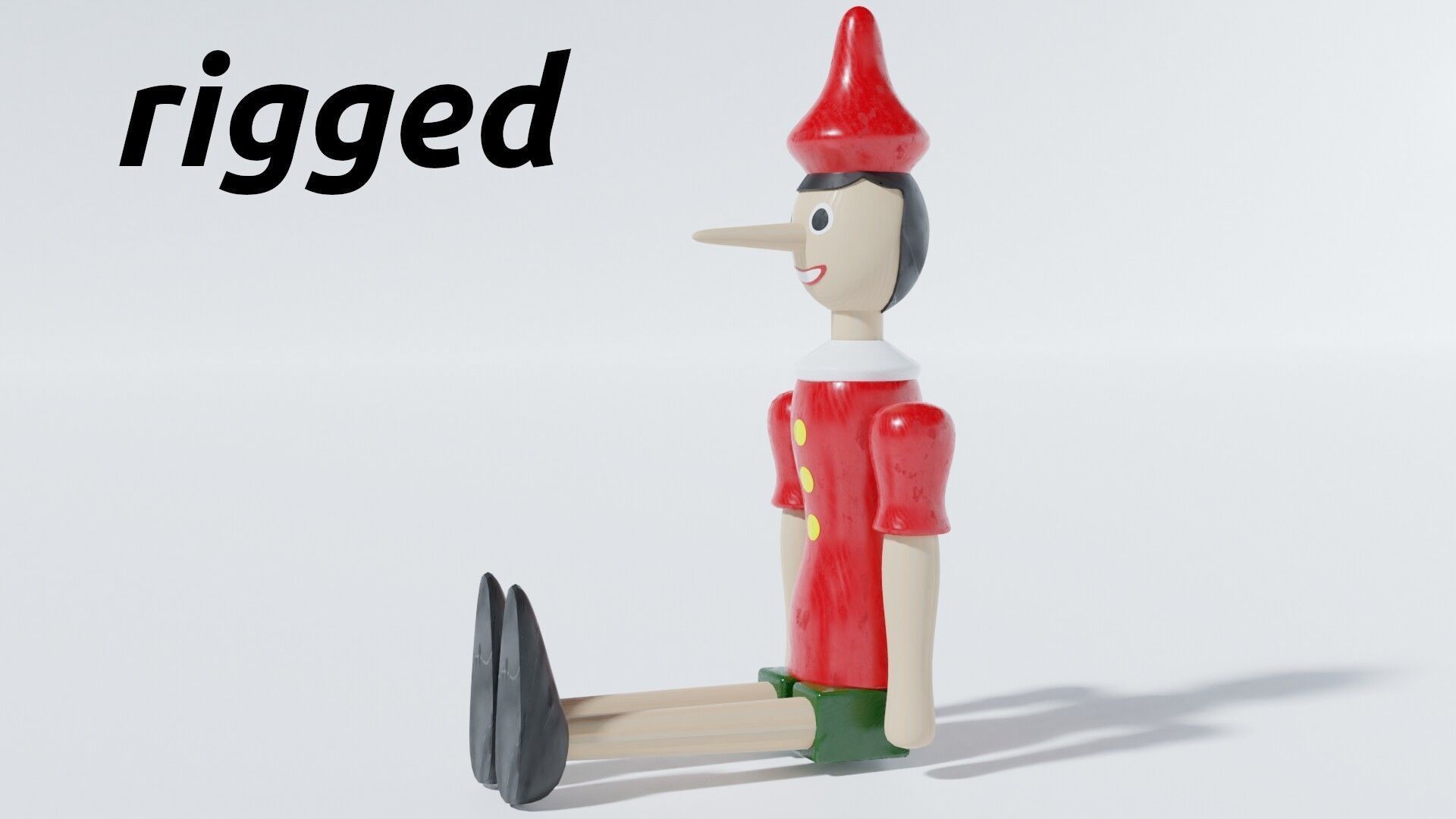 Pinocchio wooden elf 3D model_3