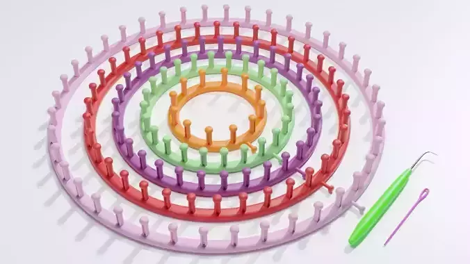 Knitting loom set 3D model