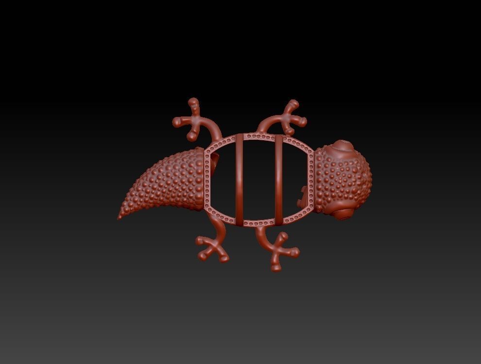 Brooch Gecko 3D print model_5