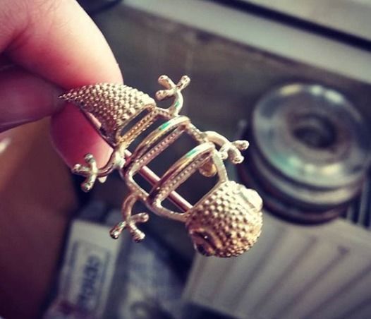 Brooch Gecko 3D print model_8