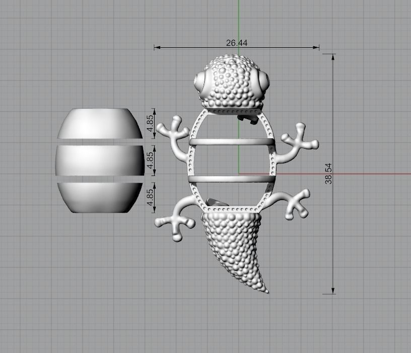 Brooch Gecko 3D print model_2