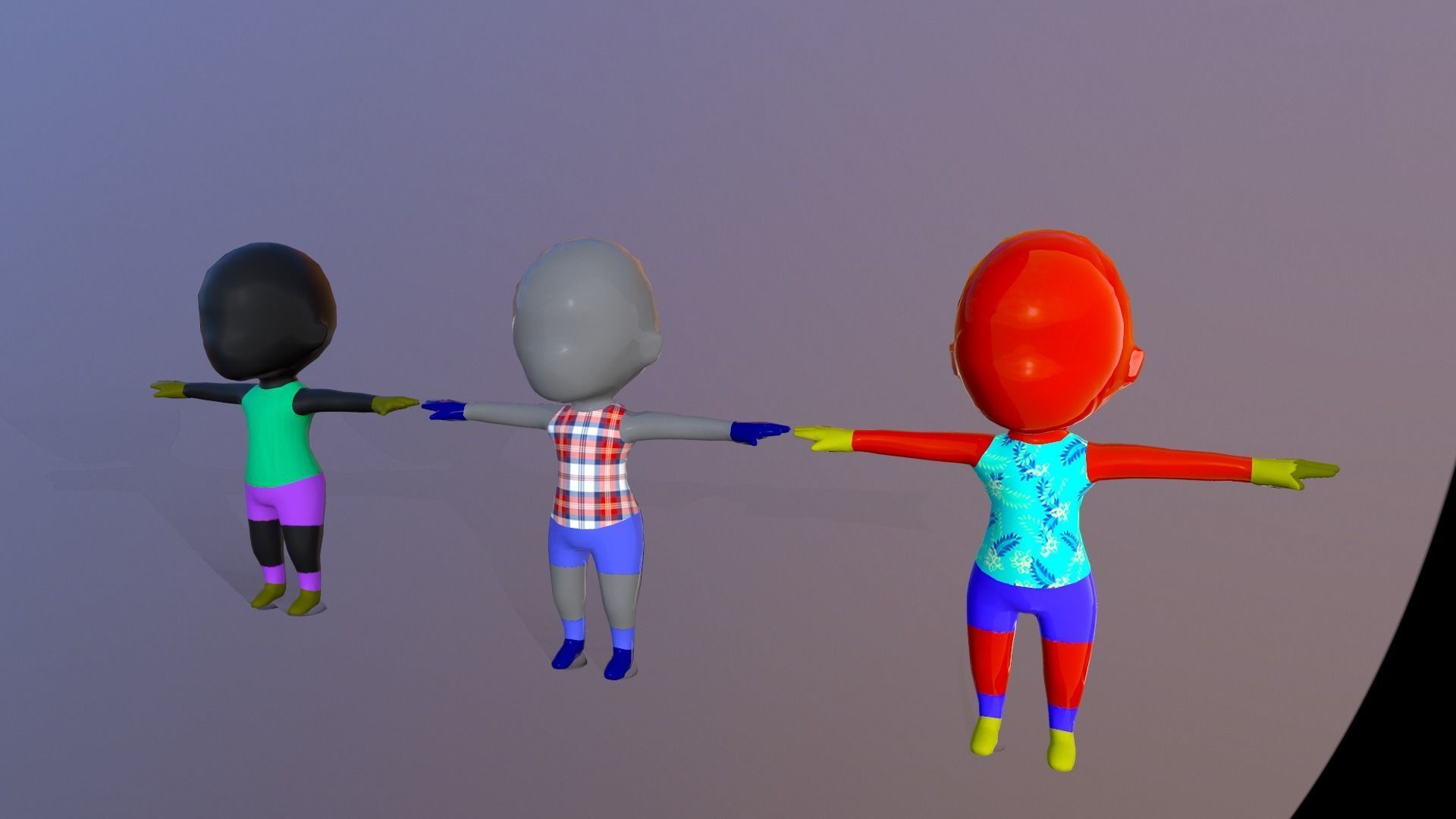 LOW POLY FUN RACE 3D KID CHARACTER Pack android game Low-poly 3D model_13