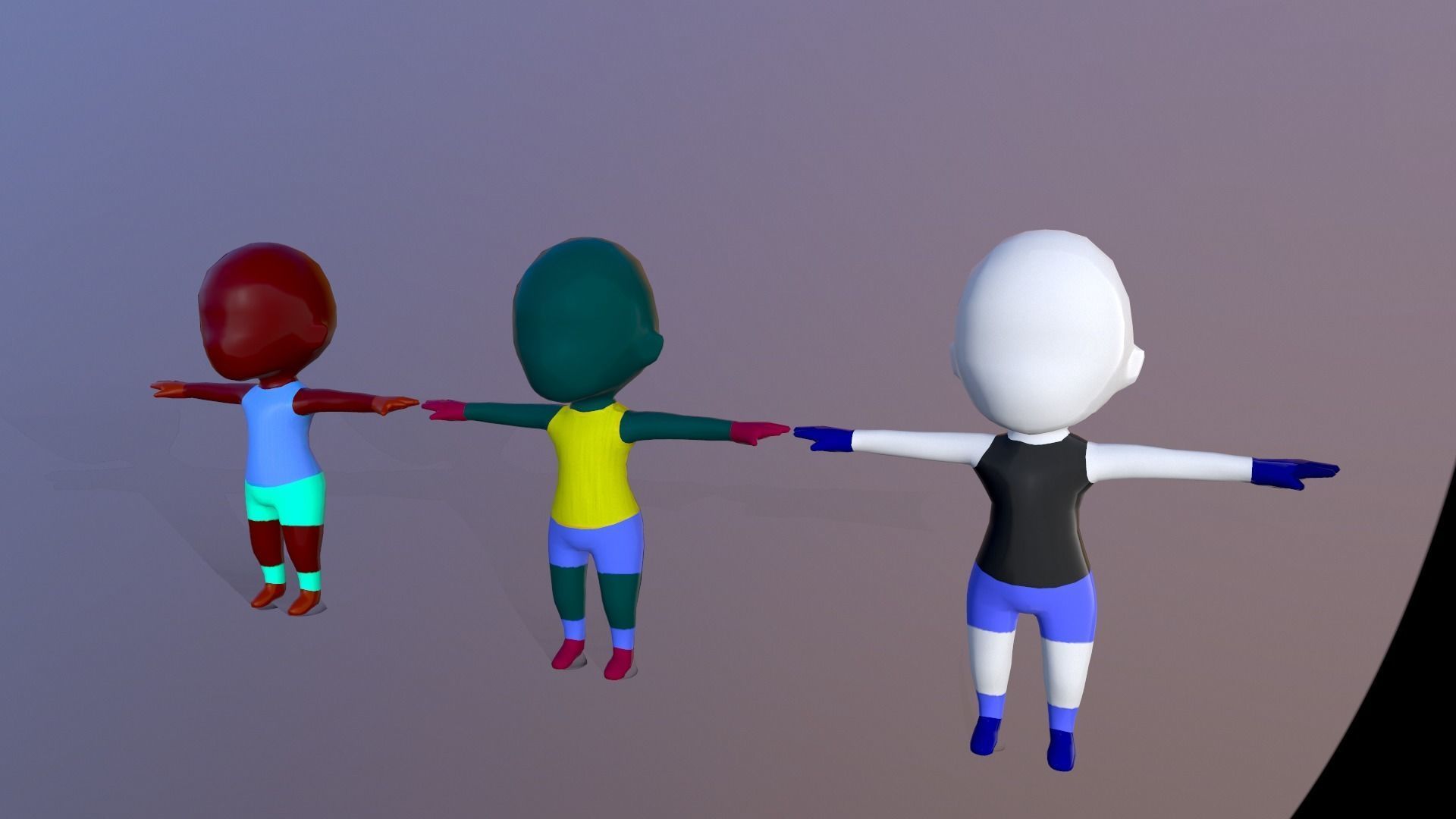 LOW POLY FUN RACE 3D KID CHARACTER Pack android game Low-poly 3D model_14