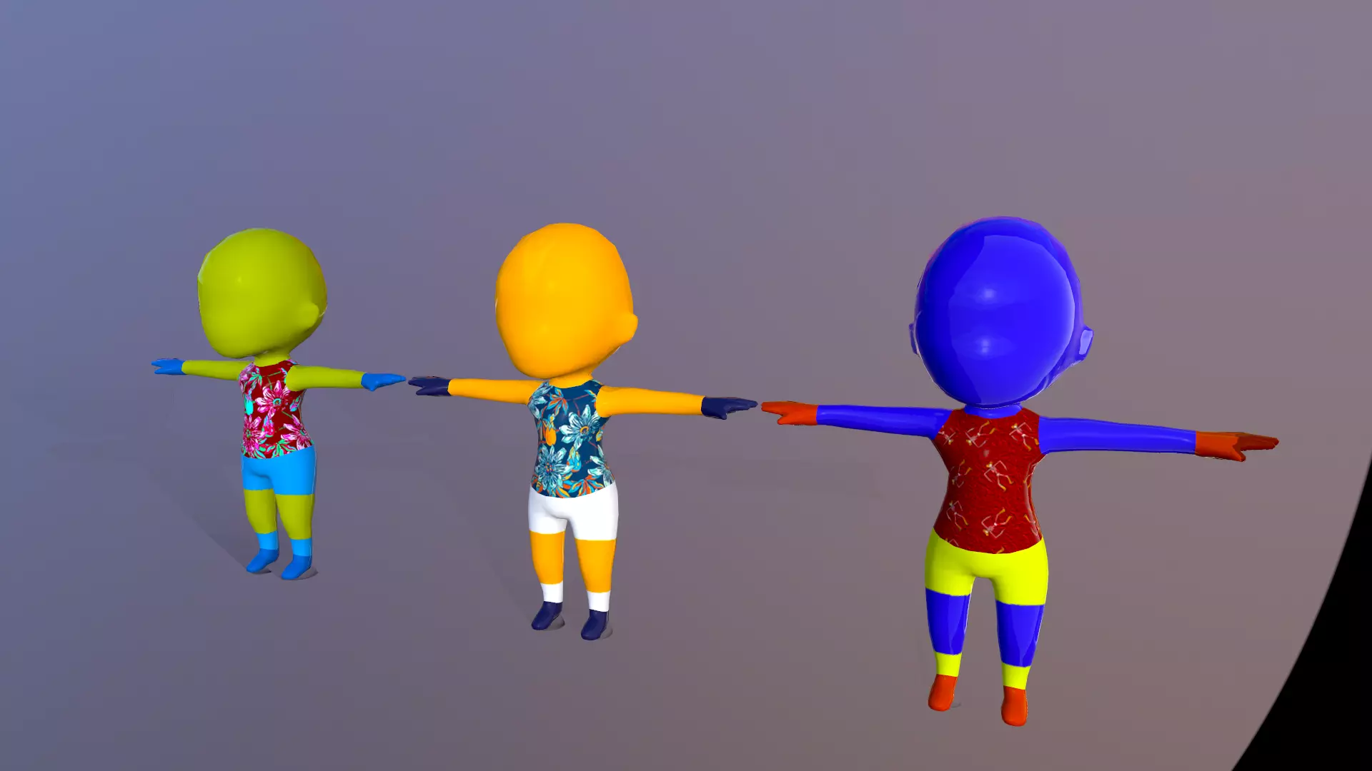 LOW POLY FUN RACE 3D KID CHARACTER Pack android game Low-poly 3D model_0