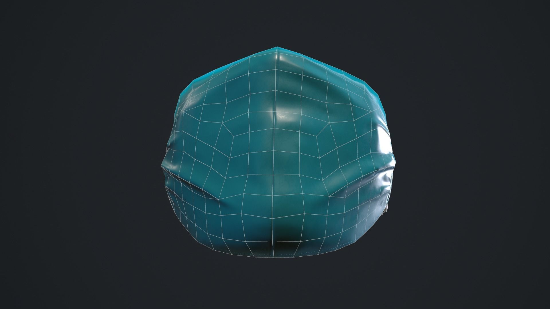 Medical mask Low-poly 3D model_17