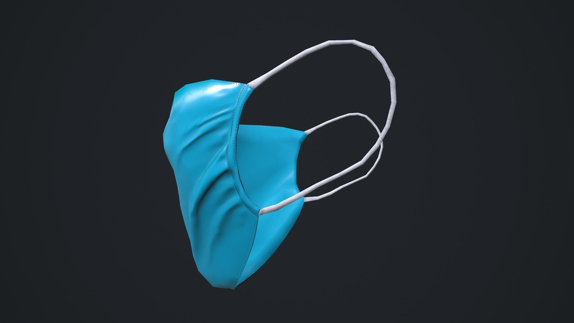 Medical mask Low-poly 3D model_9