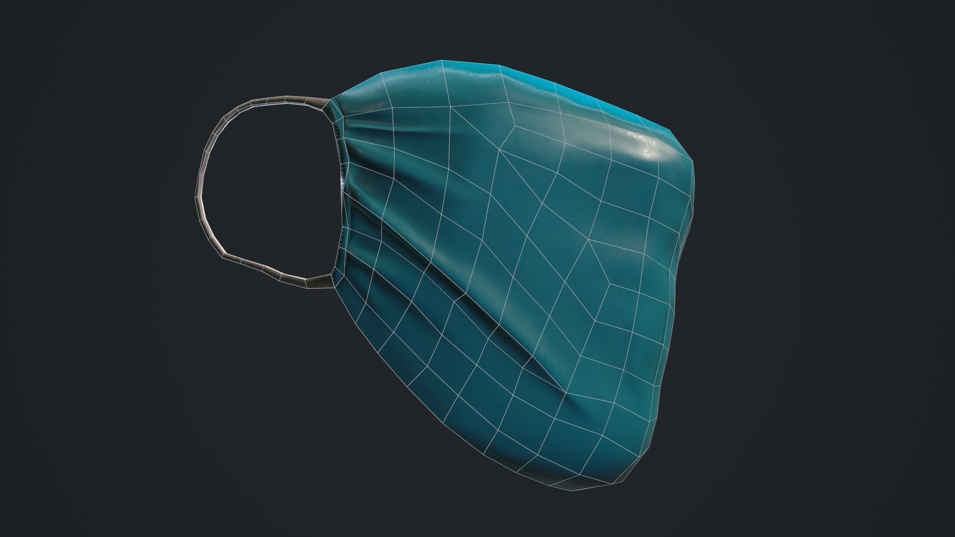 Medical mask Low-poly 3D model_15