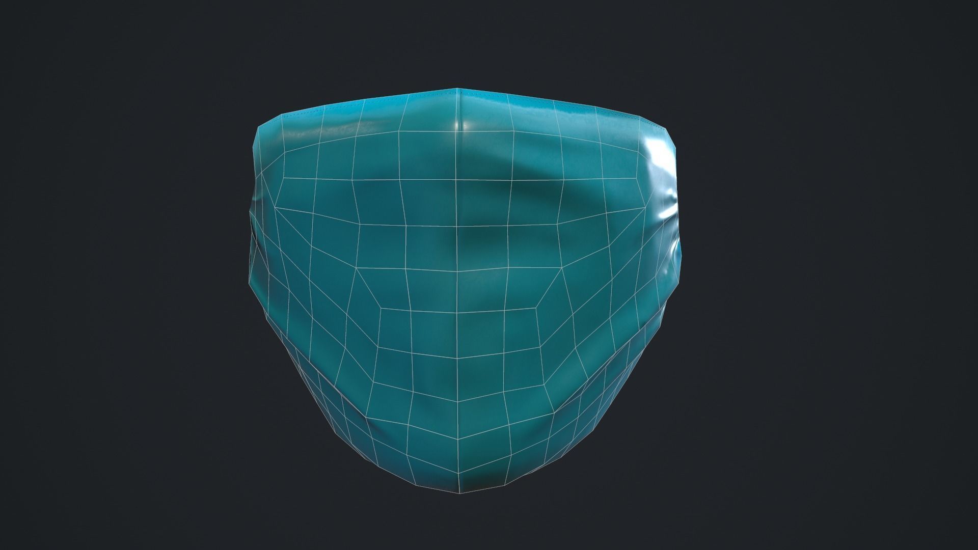 Medical mask Low-poly 3D model_14