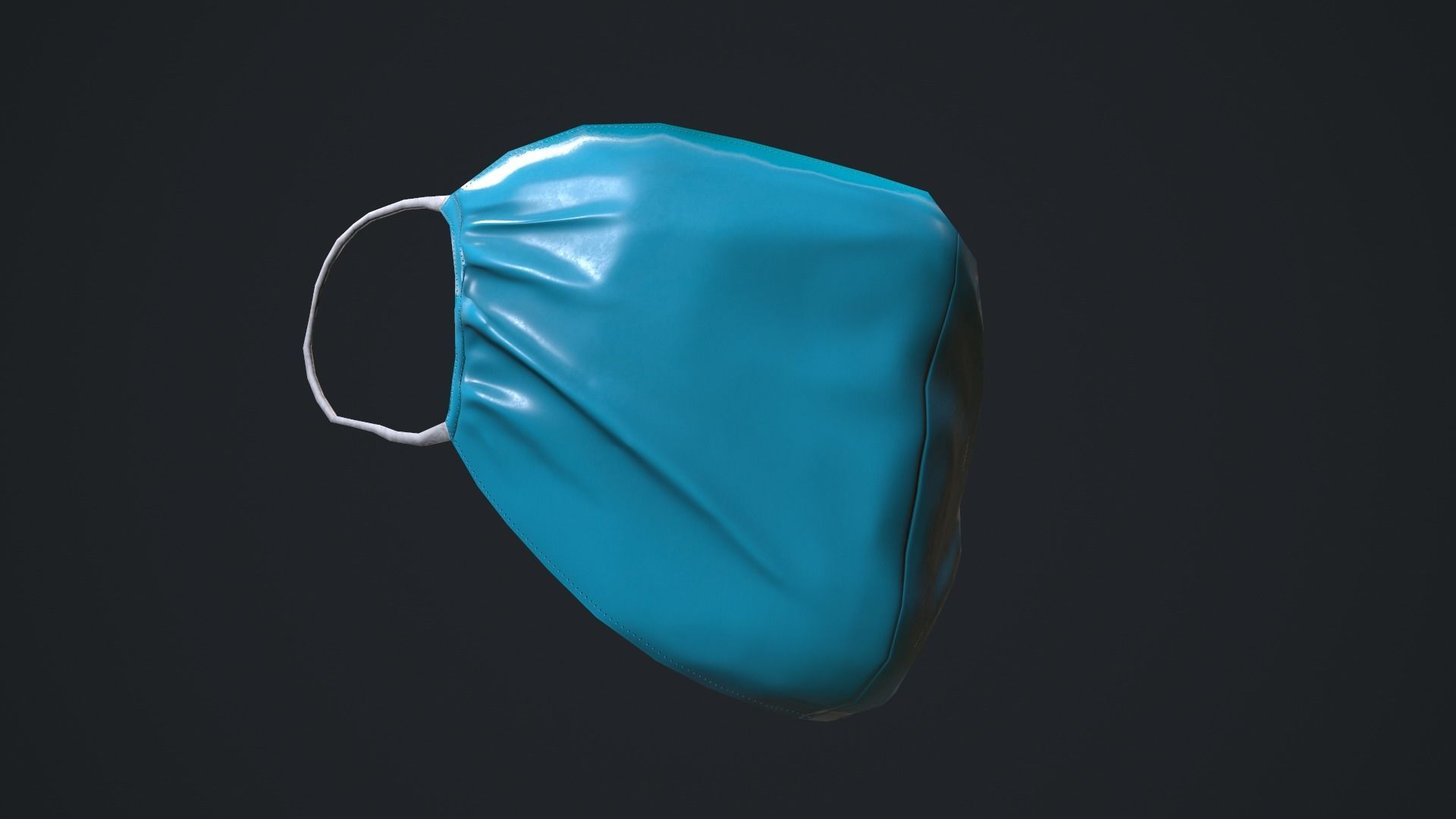 Medical mask Low-poly 3D model_10