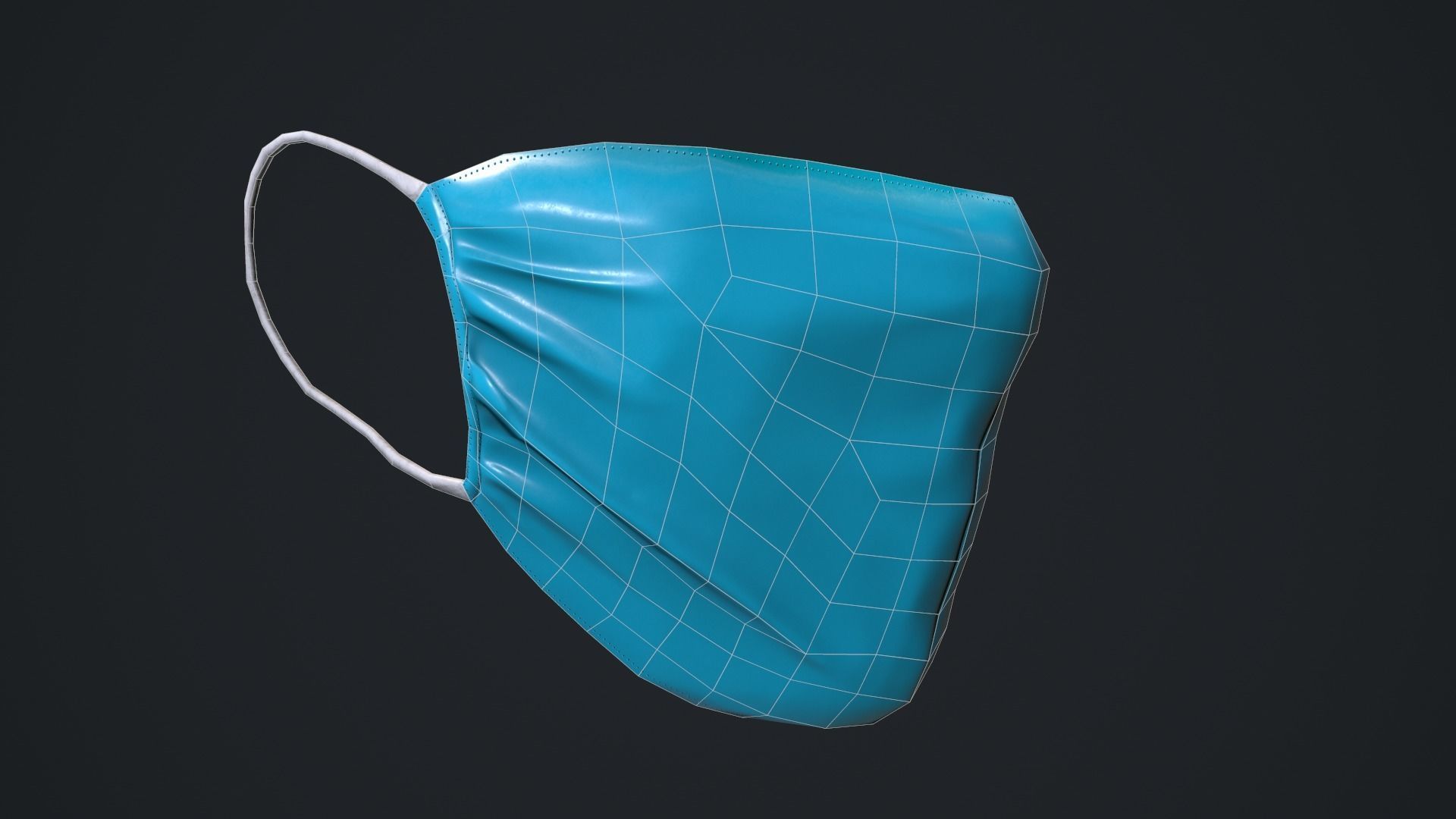 Medical mask Low-poly 3D model_13