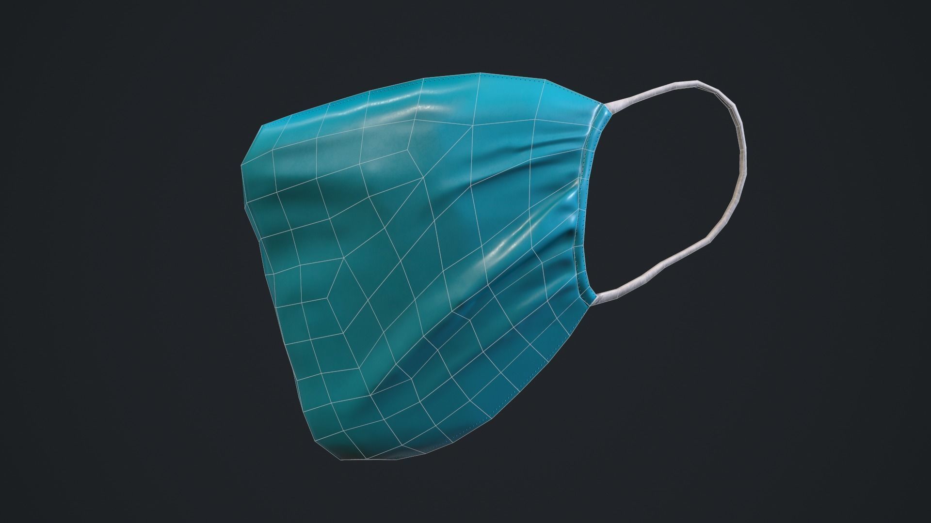 Medical mask Low-poly 3D model_16