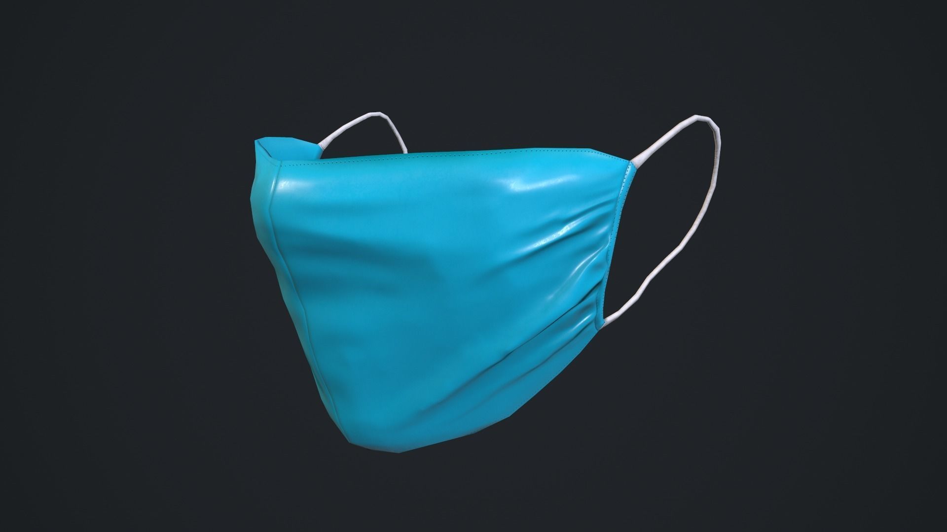 Medical mask Low-poly 3D model_1